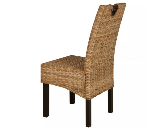 Sonata Трапезни столове, 6 броя, кубу ратан, мангова дървесина -