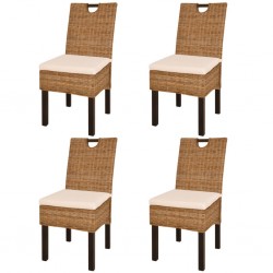Sonata Трапезни столове, 4 бр, кубу ратан, мангово дърво - Трапезни столове
