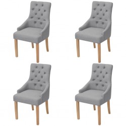 Sonata Трапезни столове, 4 бр, светло сиво, дъб - Трапезни столове