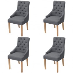 Sonata Трапезни столове, 4 броя, тъмно сив плат, дъб - Трапезни столове