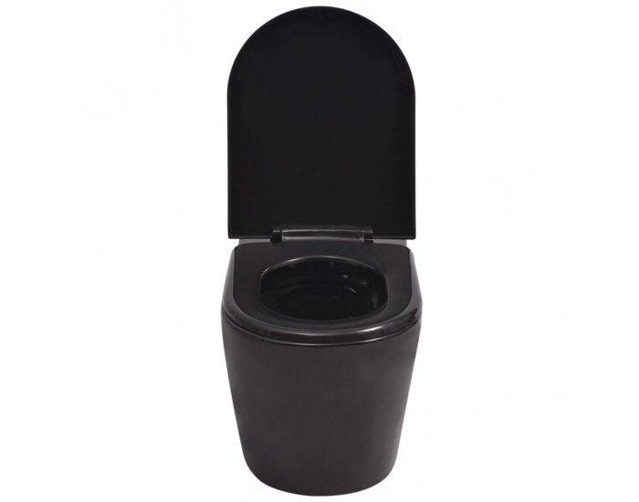 Sonata Окачена тоалетна чиния, със скрито казанче, керамична, черна -