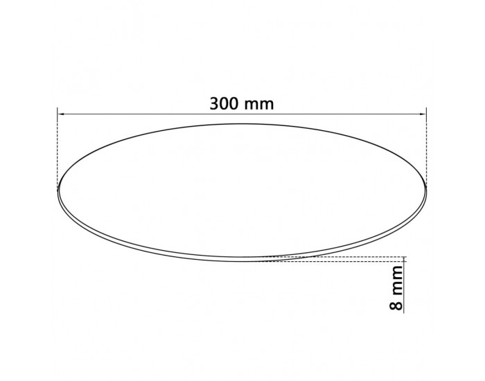 Sonata Темпериран стъклен плот за кръгла маса, 300 мм -