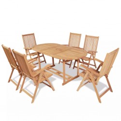 Sonata Градински комплект, 7 части, сгъваеми столове, тик масив - Комплекти за външни условия