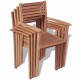 Sonata Стифиращи градински столове, 4 бр, тиково дърво масив -