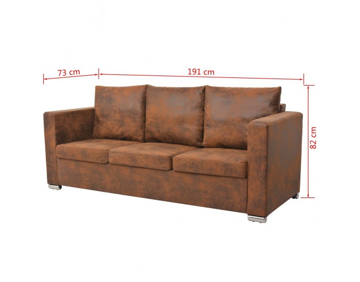 Sonata Триместен диван, 191x73x82 см, изкуствен велур -