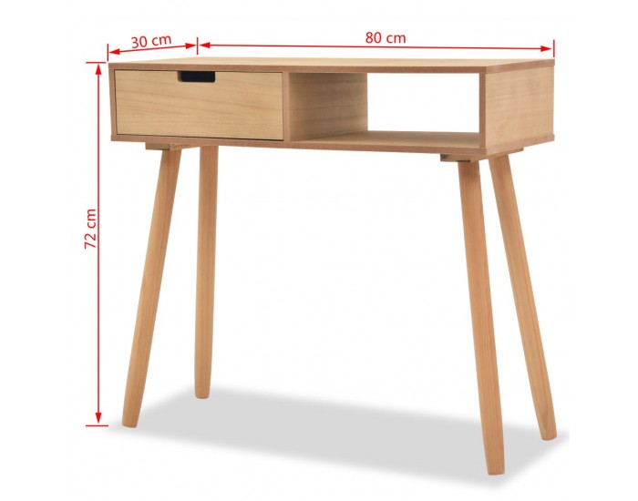 Sonata Конзолна маса, иглолистна дървесина масив, 80x30x72 cм, кафява -