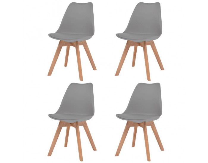 Sonata H Трапезни столове, 4 бр, сиви, пластмаса