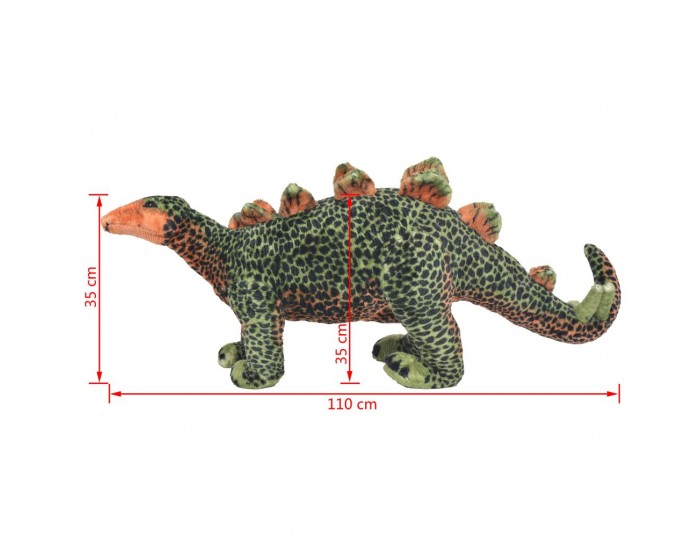Sonata Плюшен динозавър стегозавър за яздене, зелено и оранжево, XXL -