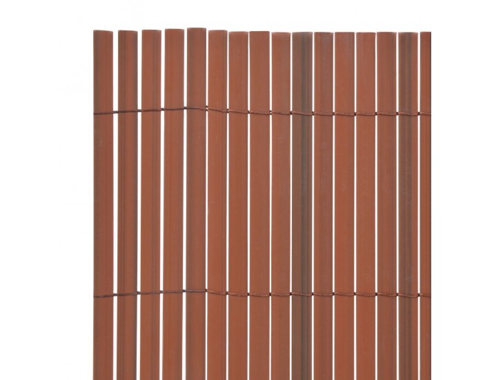 Sonata Двустранна градинска ограда, 90x500 см, кафява -