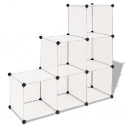 Sonata Шкаф за съхранение, на кубове, 6 отделения, бял - Антре
