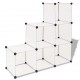 Sonata Шкаф за съхранение, на кубове, 6 отделения, бял -