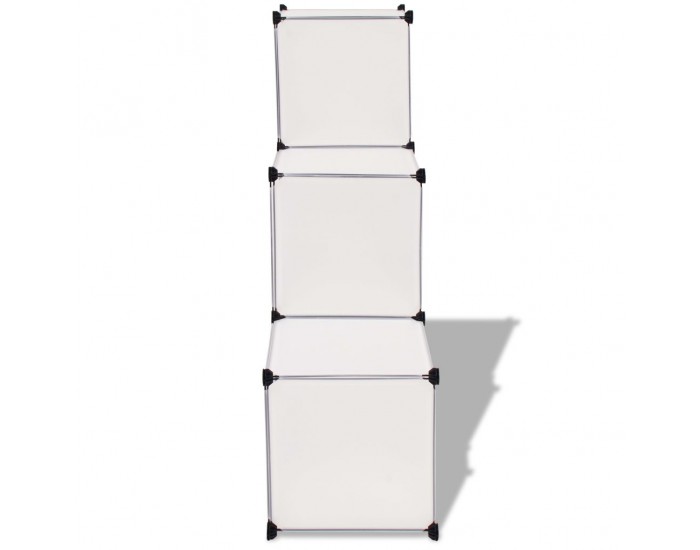 Sonata Шкаф за съхранение, на кубове, 6 отделения, бял -