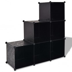 Sonata Шкаф за съхранение, на кубове, 6 отделения, черен - Антре