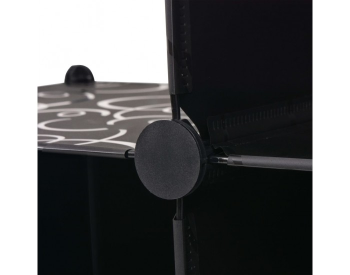 Sonata Шкаф за съхранение, на кубове, 6 отделения, черен -