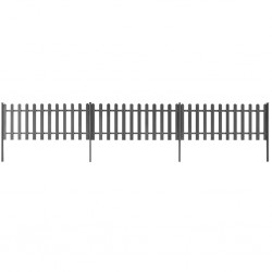 Sonata Ограда от колчета, WPC, 3 бр, 6 м дълга, 60 см висока, сива - Огради