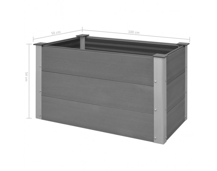 Sonata Градински плантер, WPC, 100x50x54 см, сив -