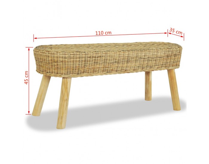 Sonata Пейка за антре, 110x35x45 см, естествен ратан - Sonata Пейка за антре, 110x35x45 см, естествен ратан -