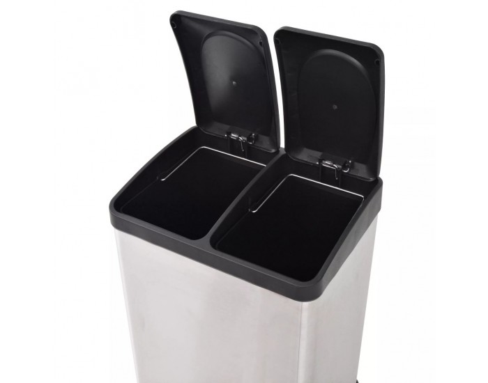 Sonata Кош за рециклиране на боклук с педал неръждаема стомана 2x18 L -
