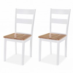 Sonata Трапезни столове, 2 бр, каучукова дървесина, бели - Трапезни столове
