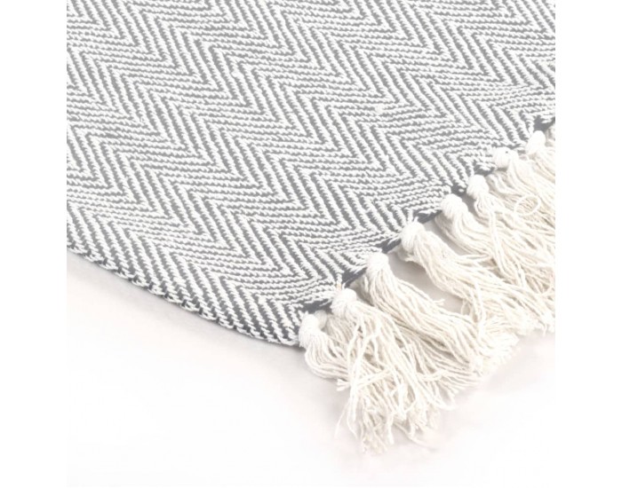 Sonata Декоративно одеяло, памук, рибена кост, 125x150 см, сиво -
