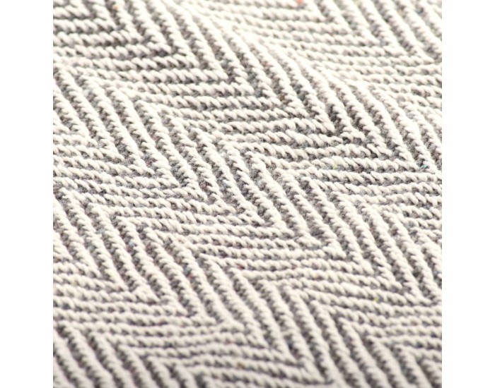 Sonata Декоративно одеяло, памук, рибена кост, 160x210 см, сиво -