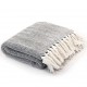 Sonata Декоративно одеяло, памук, рибена кост, 220x250 см, тъмносиньо -