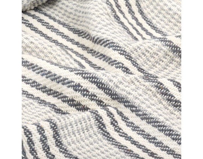 Sonata Декоративно одеяло, памук, ивици, 160x210 см, сиво и бяло -