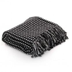 Sonata Декоративно одеяло, памук, каре, 125x150 см, черно - Спално бельо