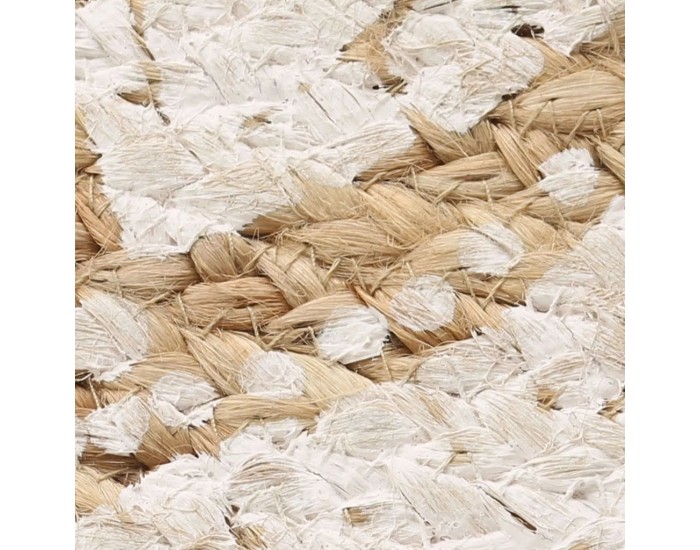 Sonata Плетен килим от юта с принт, 120 см, кръгъл -