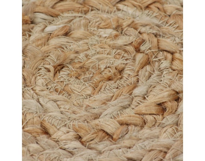 Sonata Плетен килим с дизайн, от юта, 90 см, кръгъл -