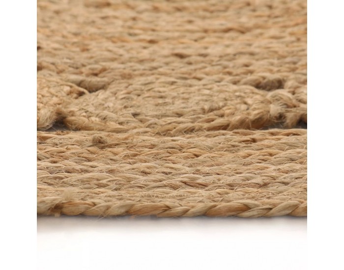 Sonata Плетен килим с дизайн, от юта, 90 см, кръгъл -