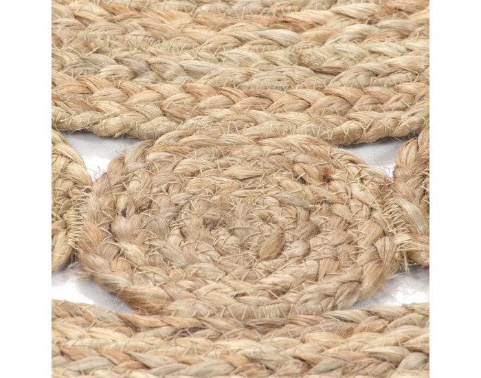 Sonata Плетен килим с дизайн, от юта, 90 см, кръгъл -