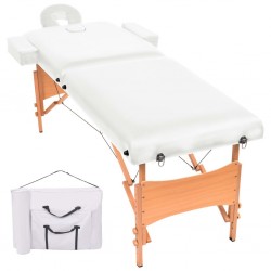 Sonata Сгъваема масажна кушетка с 2 зони, 10 см плътен пълнеж, бяла - Оборудване за Масажно и Козметично студио