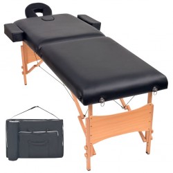 Sonata Сгъваема масажна кушетка с 2 зони, 10 см плътен пълнеж, черна - Оборудване за Масажно и Козметично студио