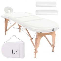 Sonata Сгъваема масажна маса, 10 см пълнеж, 2 овални болстера, бяла - Оборудване за Масажно и Козметично студио
