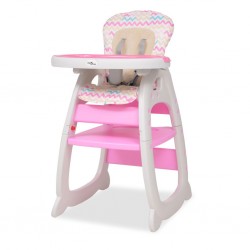 Sonata 3 в 1 Столче за хранене с масичка, розово - Детска стая