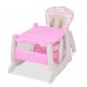 Sonata 3 в 1 Столче за хранене с масичка, розово -