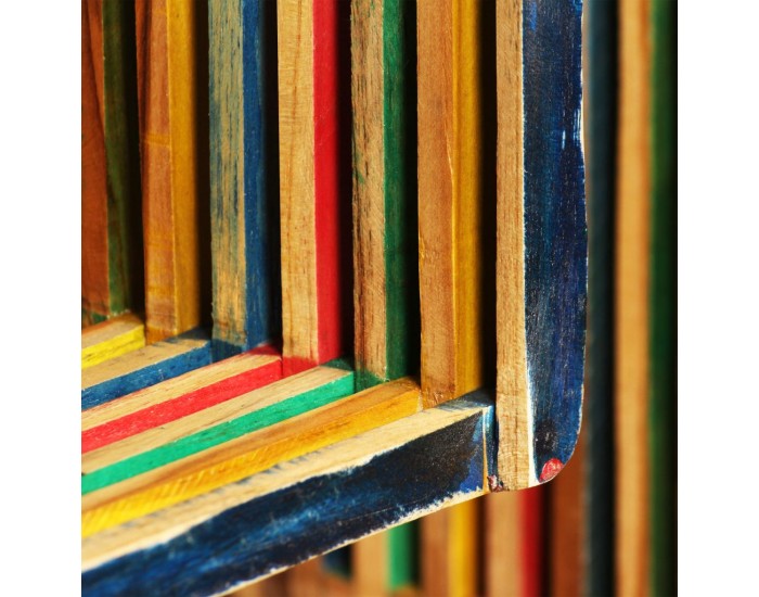 Sonata К-кт стенни рафтове, 3 бр, регенериран тик масив, многоцветен -