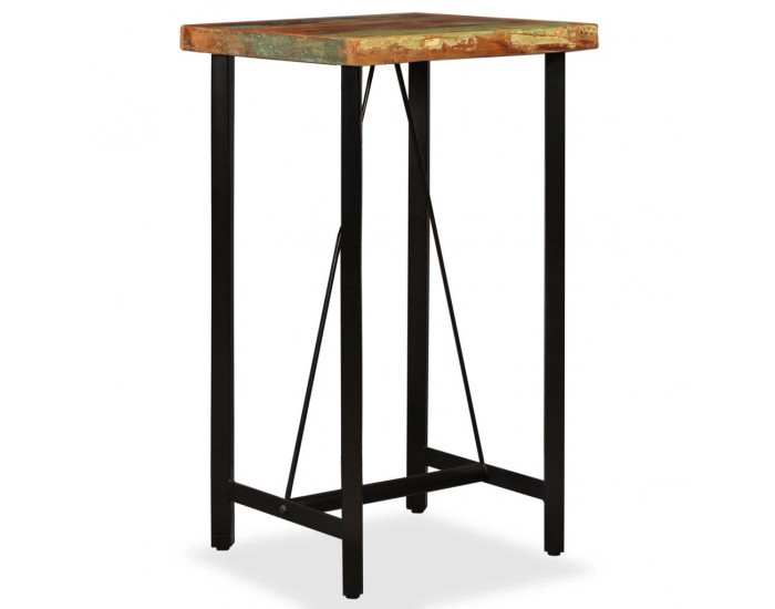 Sonata H Бар маса, регенерирано дърво масив, 60x60x107 см