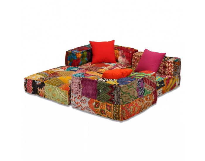 Sonata 3-местен модулен диван легло, плат, пачуърк -