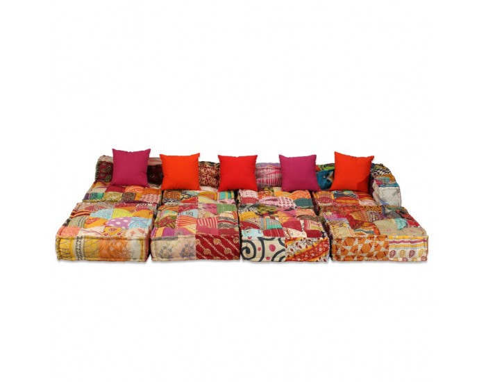 Sonata 4-местен модулен диван легло, плат, пачуърк -