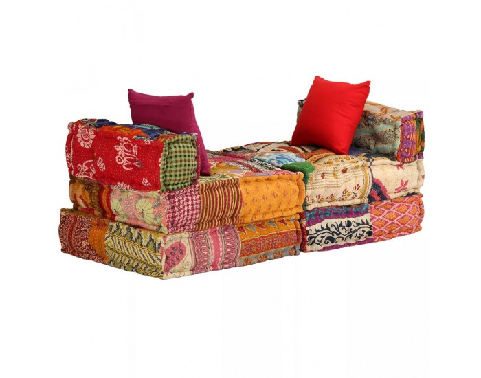 Sonata 3-местен модулен диван легло, плат, пачуърк -
