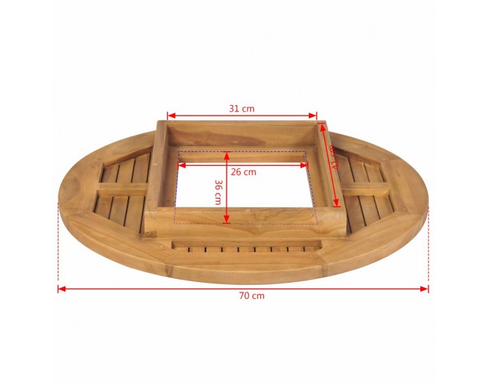 Sonata Плот за каси с бира, тиково дърво, 70 см -