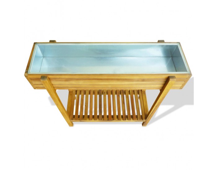 Sonata Градински плантер на стойка, акациева дървесина масив и цинк -