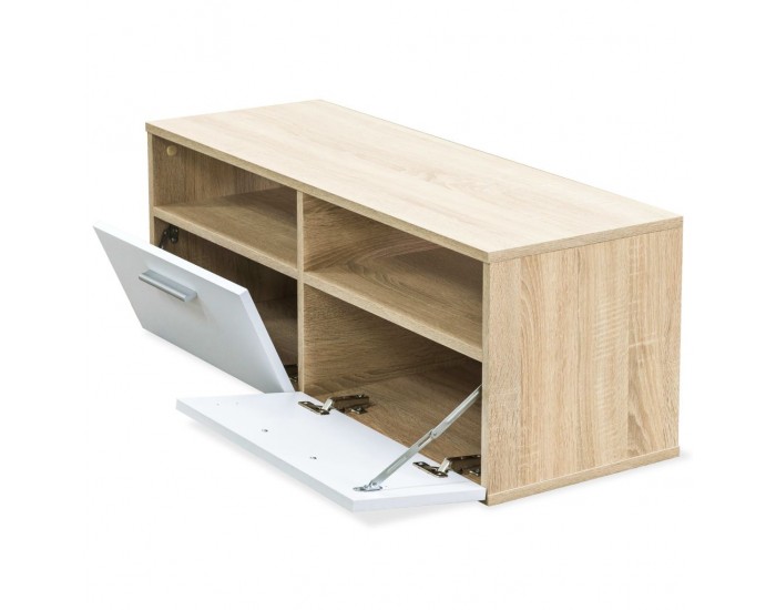 Sonata ТВ шкаф, ПДЧ, 95x35x36 см, дъб и бял -