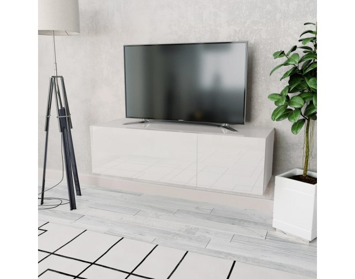 Sonata ТВ шкаф, ПДЧ, 120x40x34 см, силен гланц, бял - Sonata ТВ шкаф, ПДЧ, 120x40x34 см, силен гланц, бял -