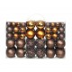 Sonata Комплект коледни топки от 100 части, 6 см, кафяво/бронз/злато -