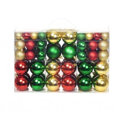 Sonata Комплект коледни топки от 100 части, 6 см, червени/злато/зелени - Сезонни и Празнични Декорации