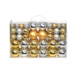 Sonata Комплект коледни топки от 100 части, 6 см, сребро/злато - Сезонни и Празнични Декорации