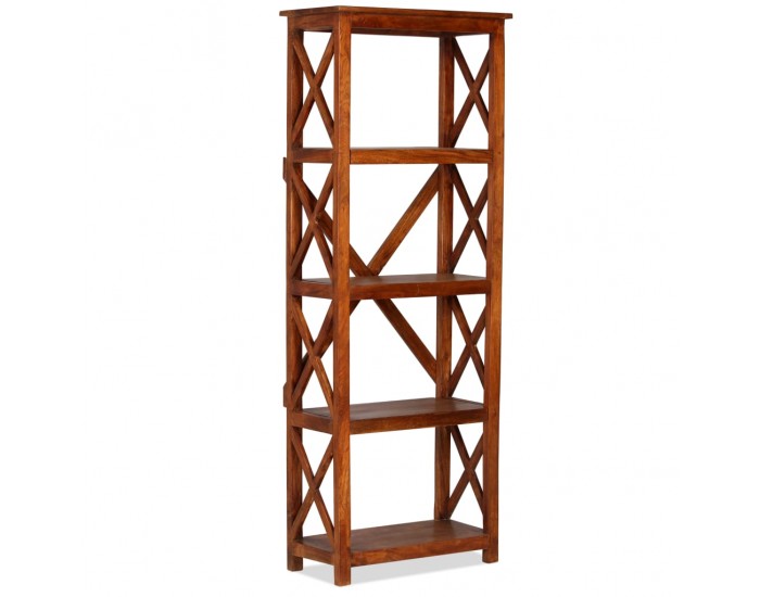 Sonata Етажерка за книги, акация масив с финиш шишам, 60x30x160 см -